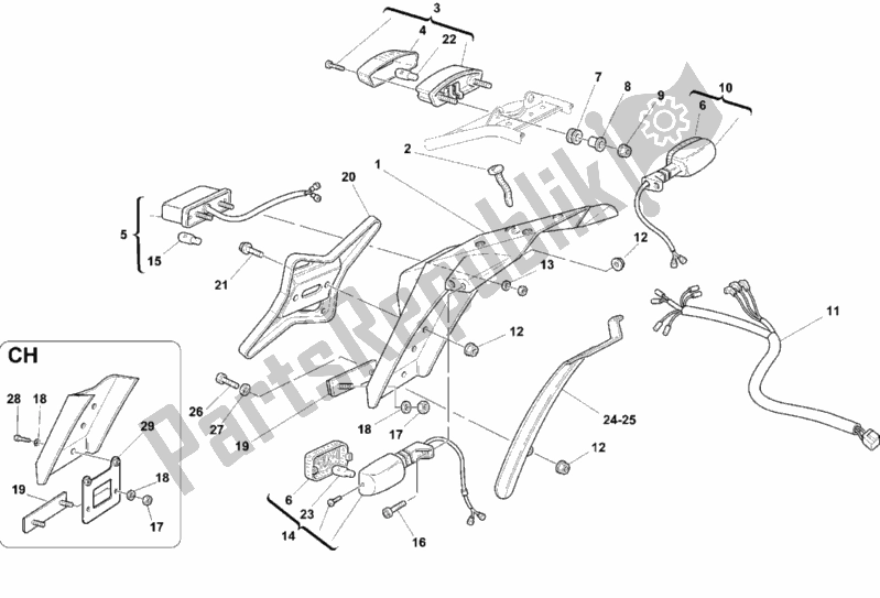 Alle onderdelen voor de Achterlicht van de Ducati Monster 750 Dark 1999